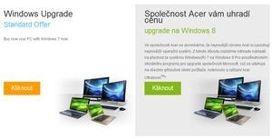 V červenci Acer oznámil bezplatný upgrade na Windows 8 pro ultrabooky, nyní nabídku rozšiřuje také pro notebooky a desktopy.