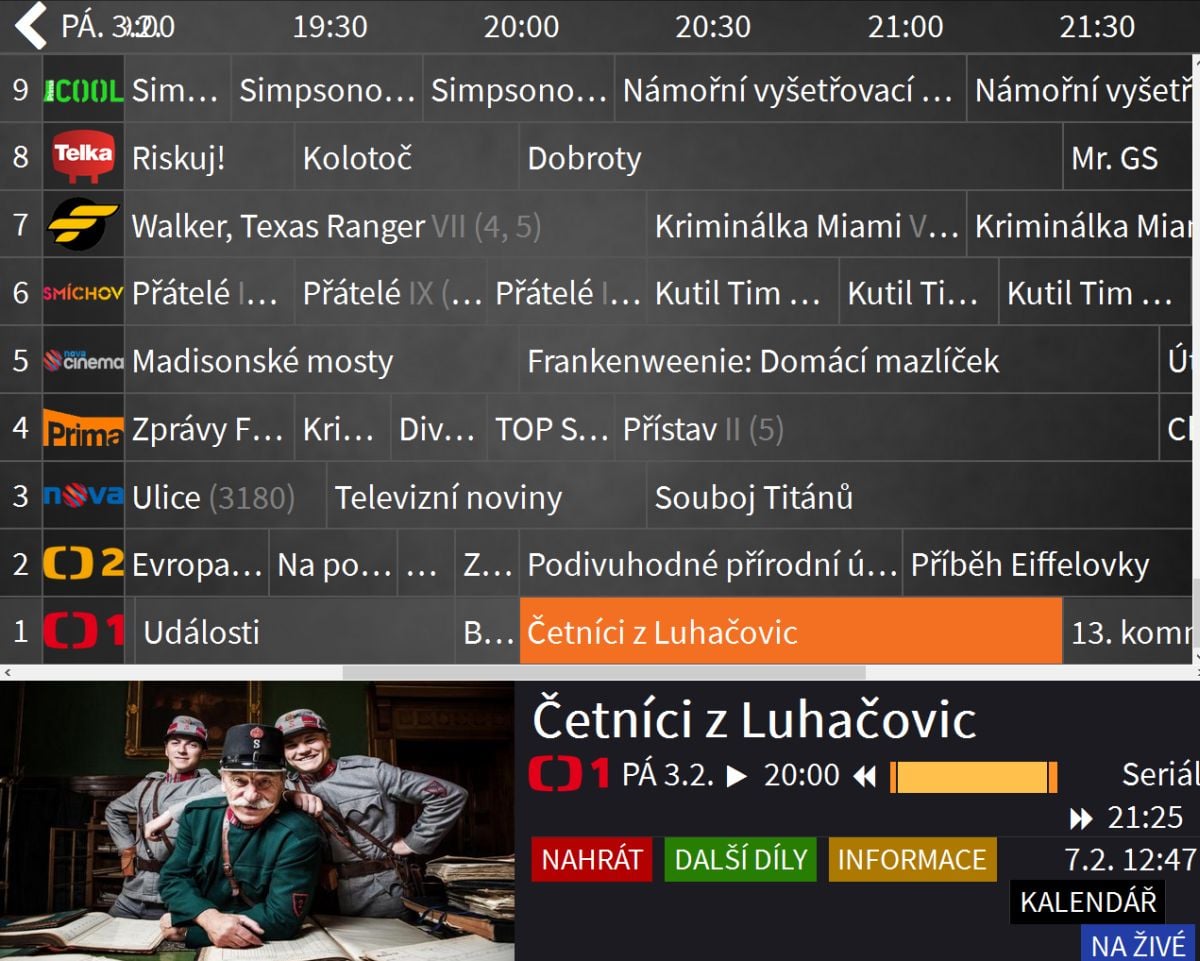 Jestliže službu delší dobu nepoužíváte (tady naposledy v pátek 3. 2. 2017) a pak k ní přijdete (v tomto případě 7. 2. 2017), stává se, že po kliknutí na volbu „Na živé“ neudělá zhola nic. Váš účet je zjevně funkční (jste stále přihlášeni), ale pokud nekliknete na některý z pořadů, které vidíte na obrazovce, nebo obrazovku neobnovíte např. přes F5, na živé televizní vysílání se nedostanete.