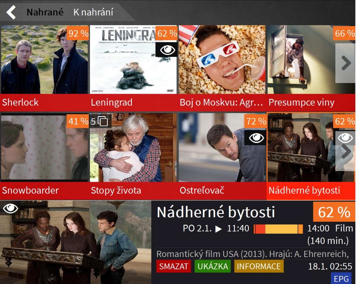 Některé pořady (Nádherné bytosti) ne a ne z části nahraných videí odstranit.