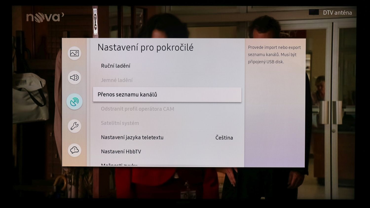 Samsung QE49Q7F - menu nastavení