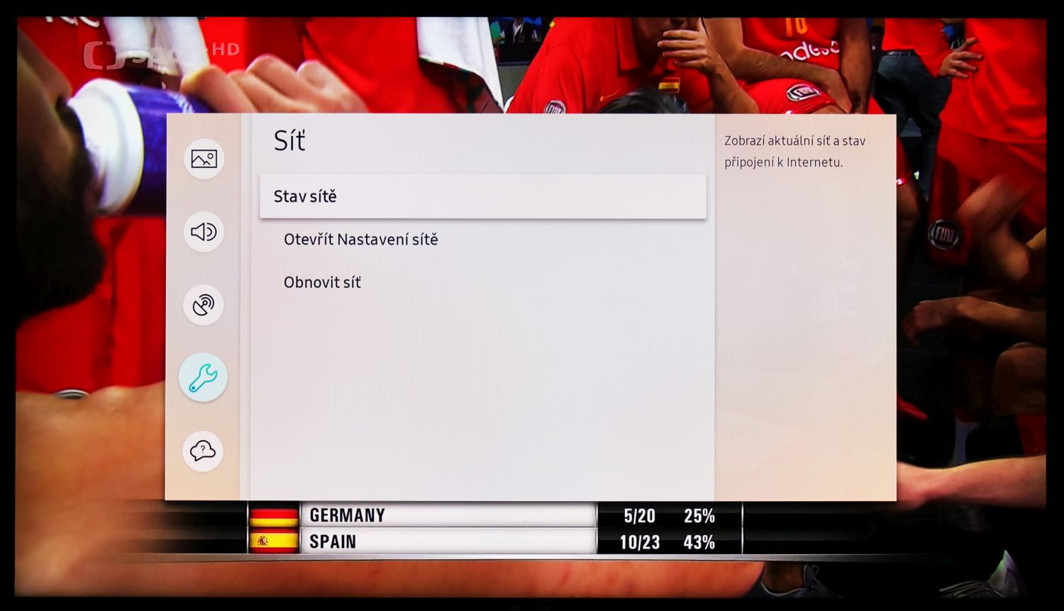 Samsung QE49Q7F - menu nastavení