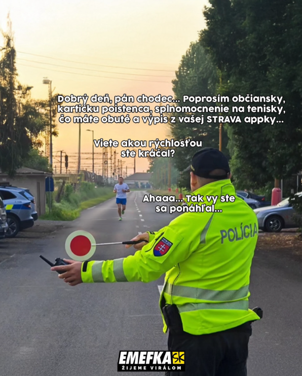 Vtip narážející na zavedení rychlosti chůze na Slovensku
