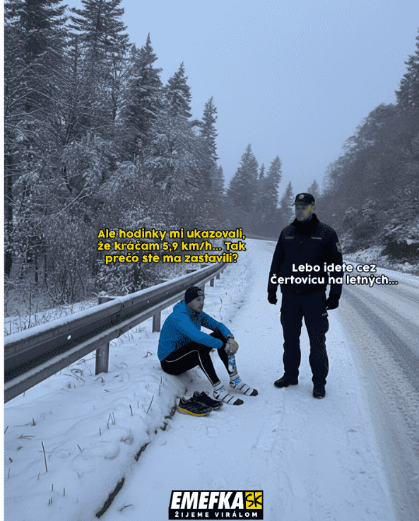 Vtip narážející na zavedení rychlosti chůze na Slovensku