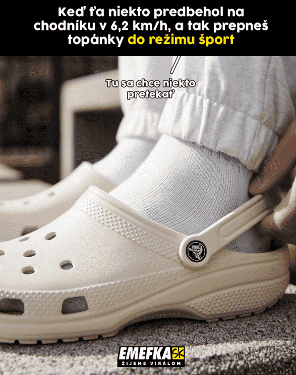 Vtip narážející na zavedení rychlosti chůze na Slovensku