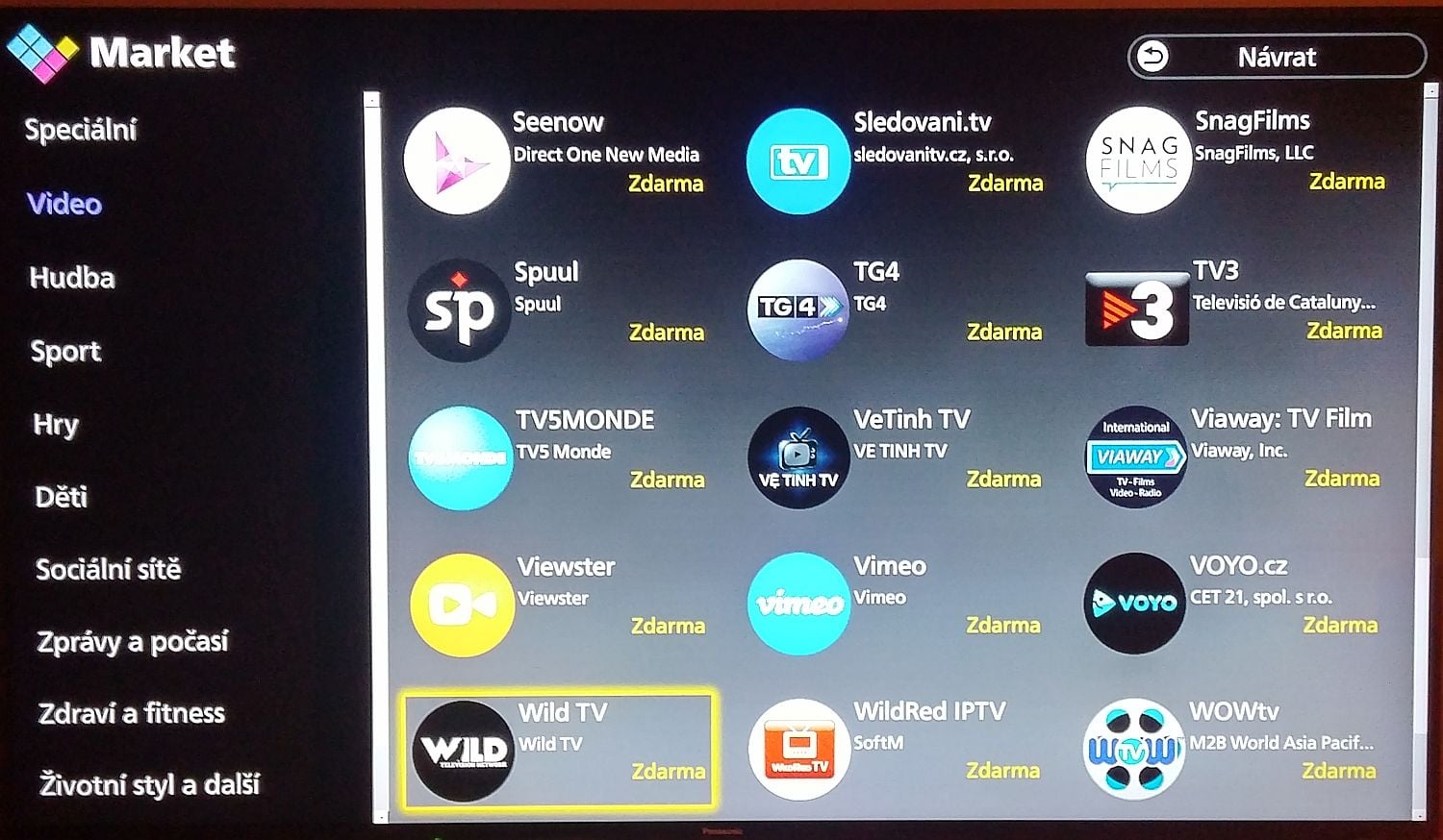 Panasonic TX-65DX900 - APPS, video