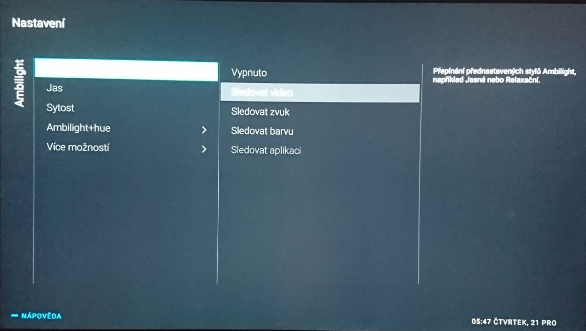 Philips 49PUS7502 - menu