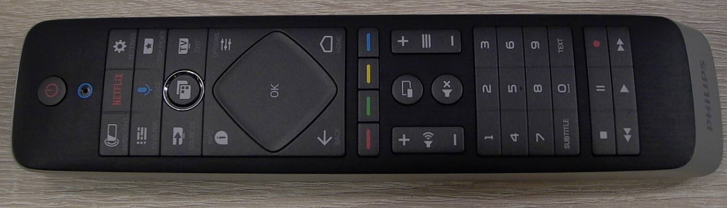 Oboustranný dálkový ovladač najdete u vyšších modelů. Má přepracovanou dotykovou plošku, někdy dovolující i gesta. Nově je tu i výrazné tlačítko hlasového vyhledávání.