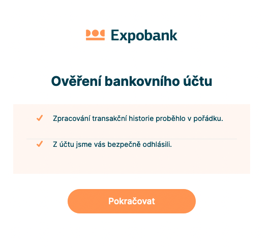 Expobank. Proces žádosti o refinancování je plně digitální a probíhá online.