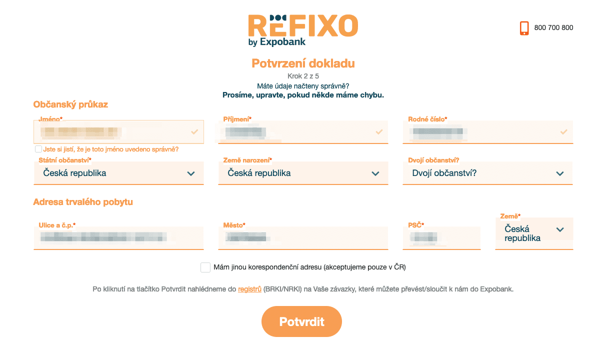 Expobank. Proces žádosti o refinancování je plně digitální a probíhá online.