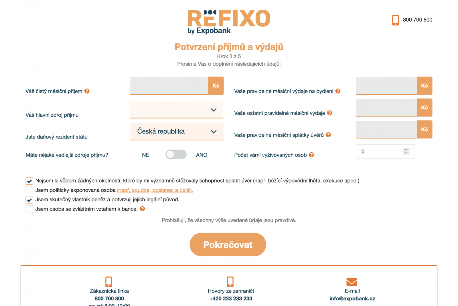 Expobank. Proces žádosti o refinancování je plně digitální a probíhá online.