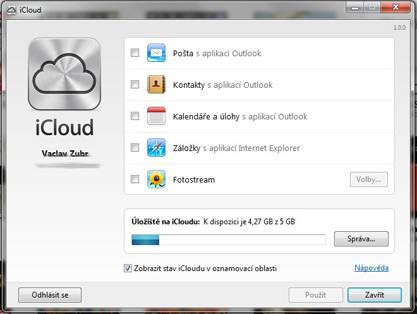Pomocí iCloud Control Panel for Windows můžete synchronizovat svůj iCloud také na Windows