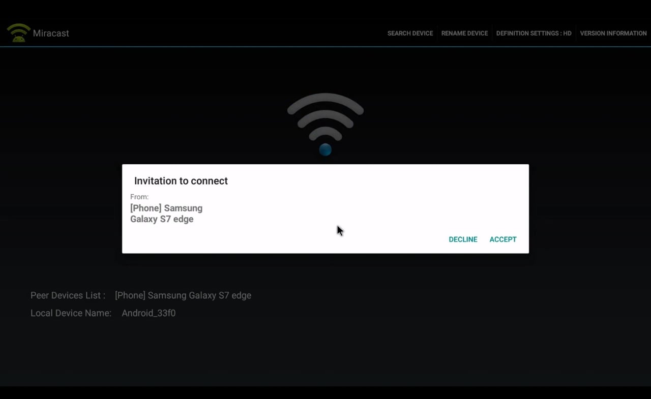 Nastavení AirPlay / DLNA a Miracast