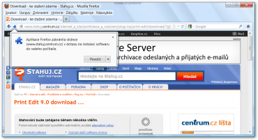 Povolení instalace doplňku.