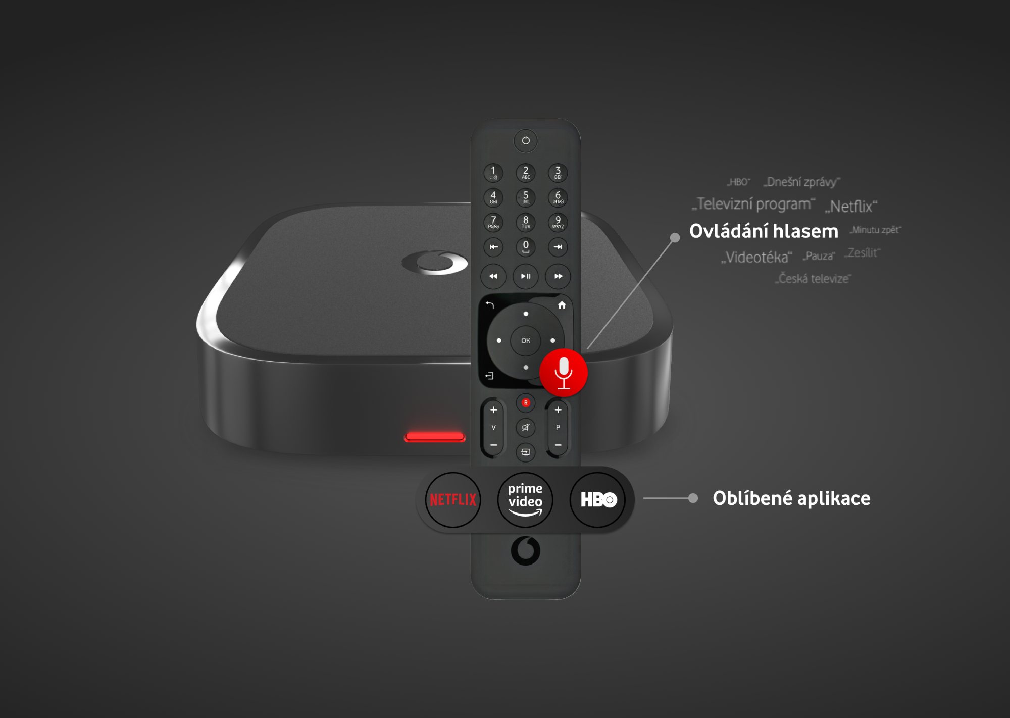 Prémiový set-top box Vodafone TV