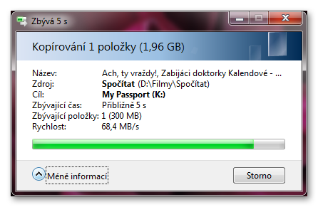 WD My Passport 500 GB - Kopírivání na flash disk