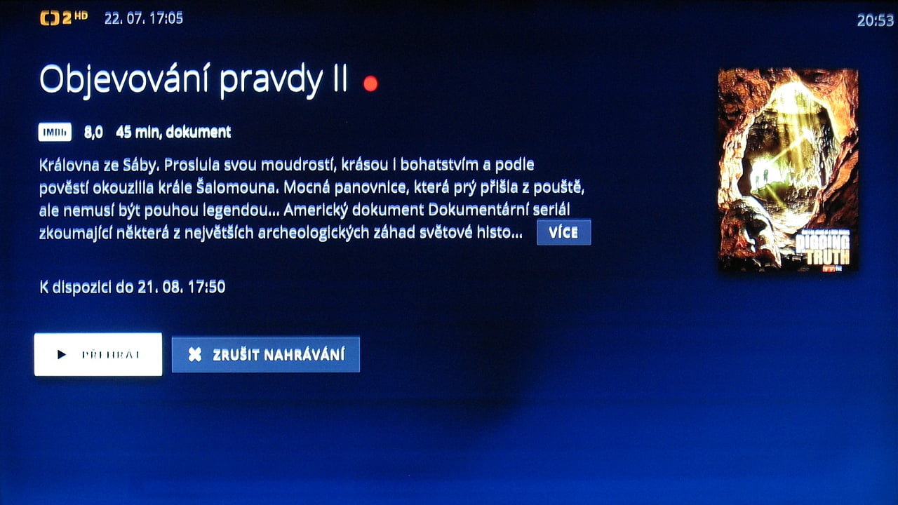 O2 TV - informace o pořadu