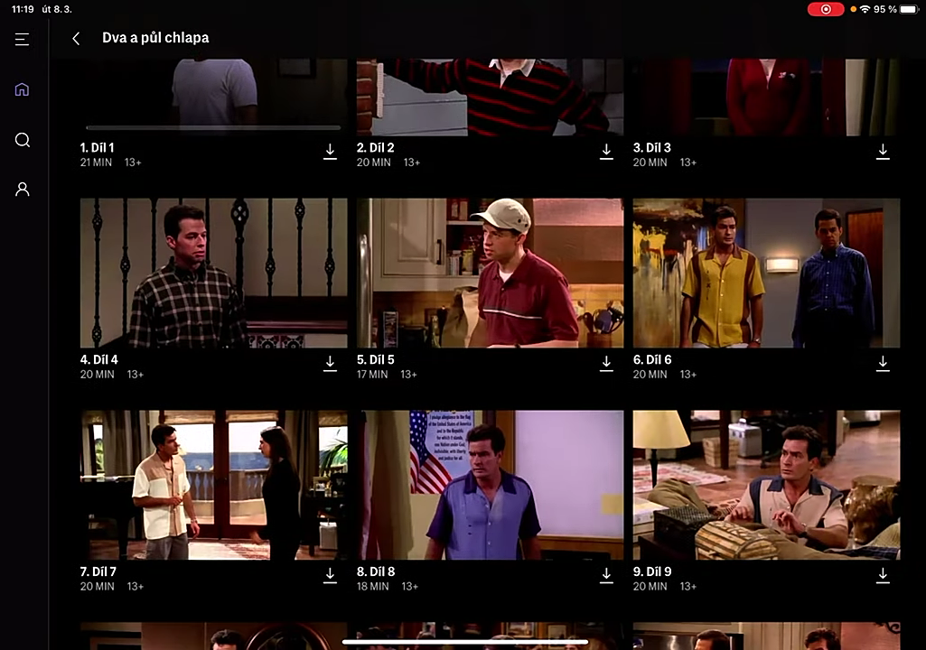 Uživatelské prostředí české verze HBO Max