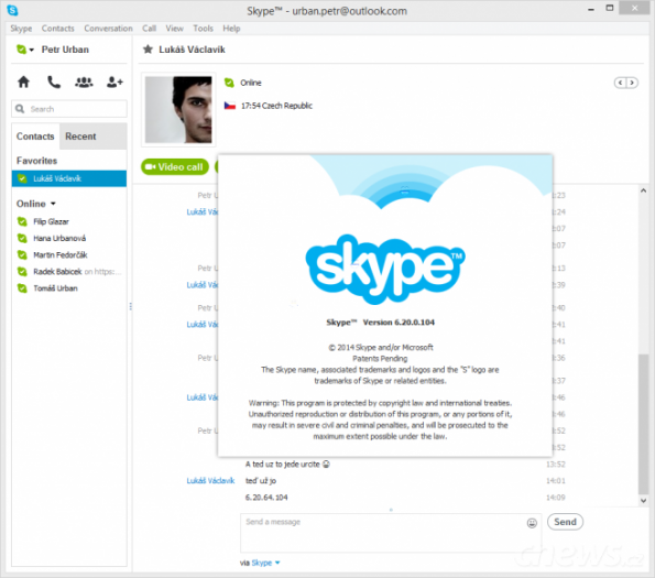 Takový Skype se nám podařilo z webu stáhnout