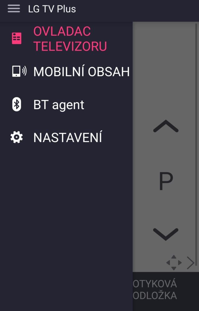 Dálkový ovladač - aplikace LG TV Plus