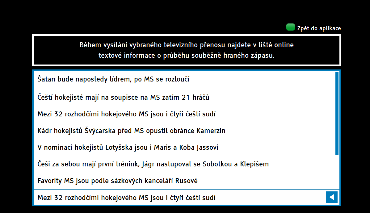 Hybridní aplikace "MS v hokeji 2014"