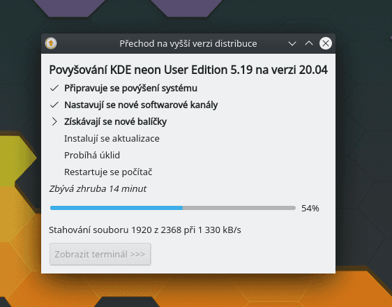 Aktualizace KDE neon ns 20.04 LTS
