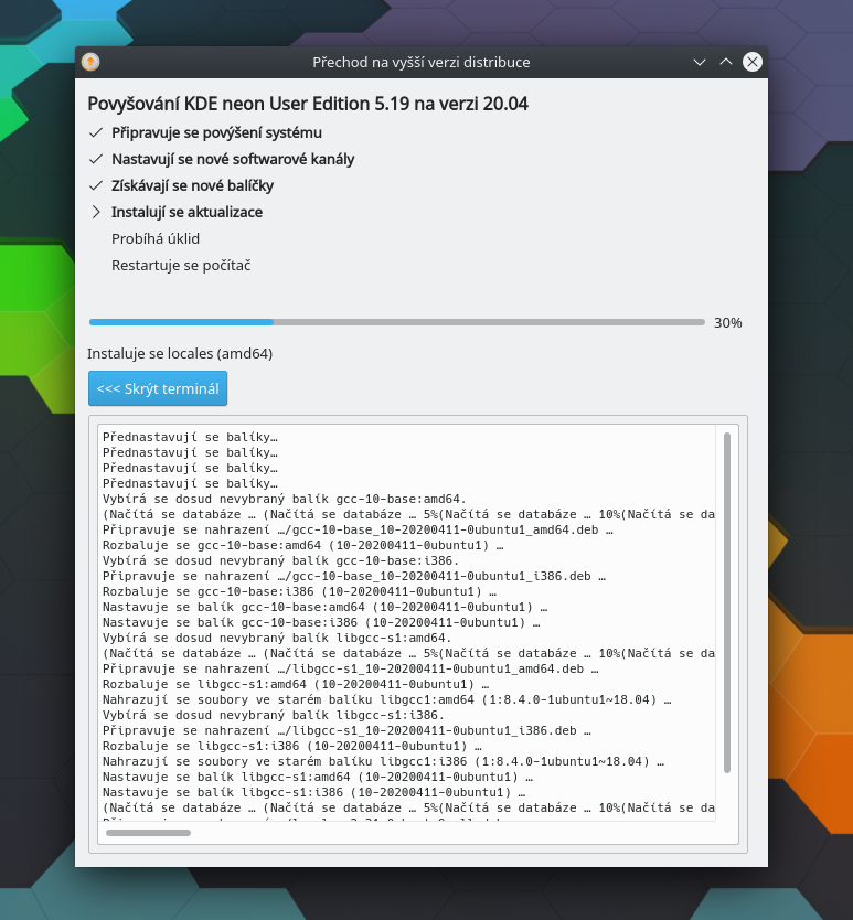 Aktualizace KDE neon ns 20.04 LTS