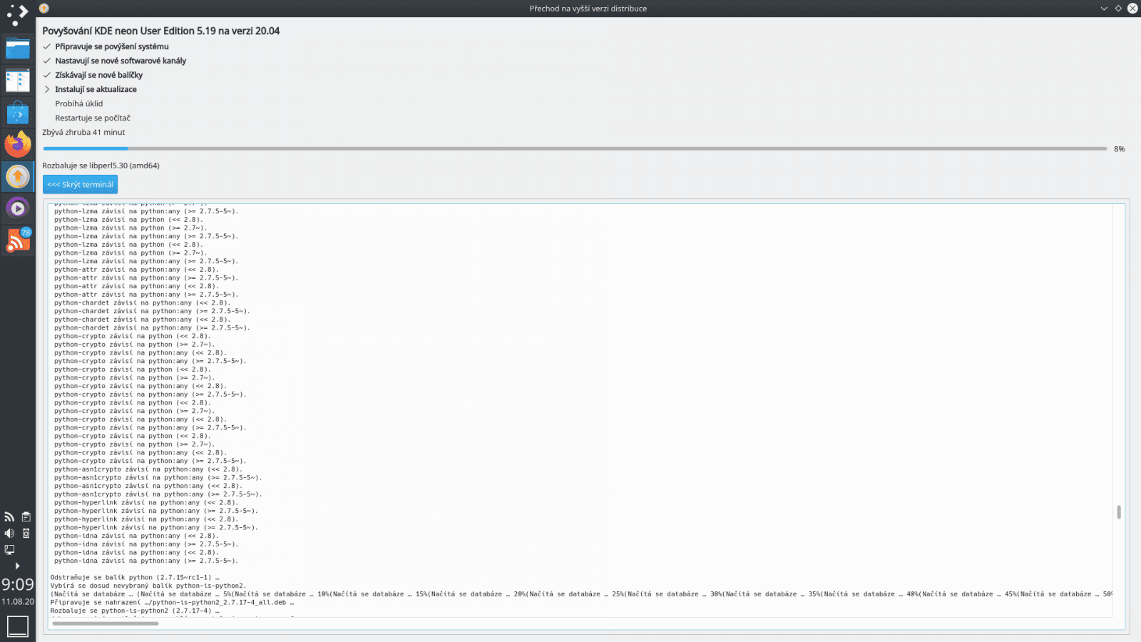Aktualizace KDE neon ns 20.04 LTS
