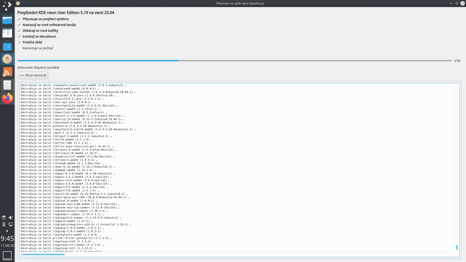 Aktualizace KDE neon ns 20.04 LTS
