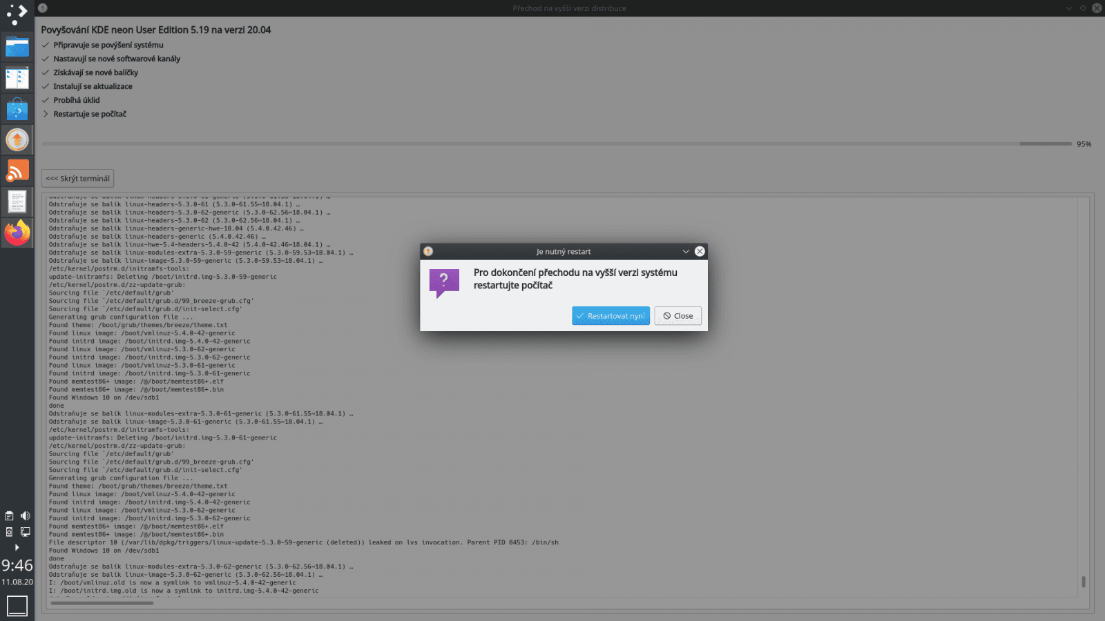Aktualizace KDE neon ns 20.04 LTS