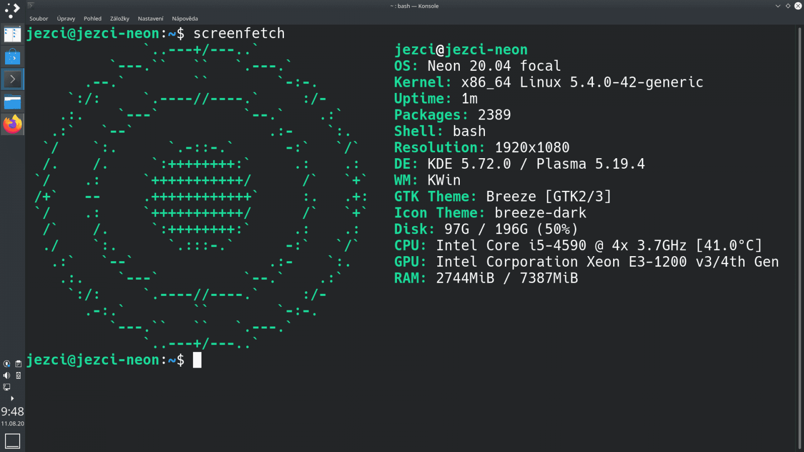Aktualizace KDE neon ns 20.04 LTS