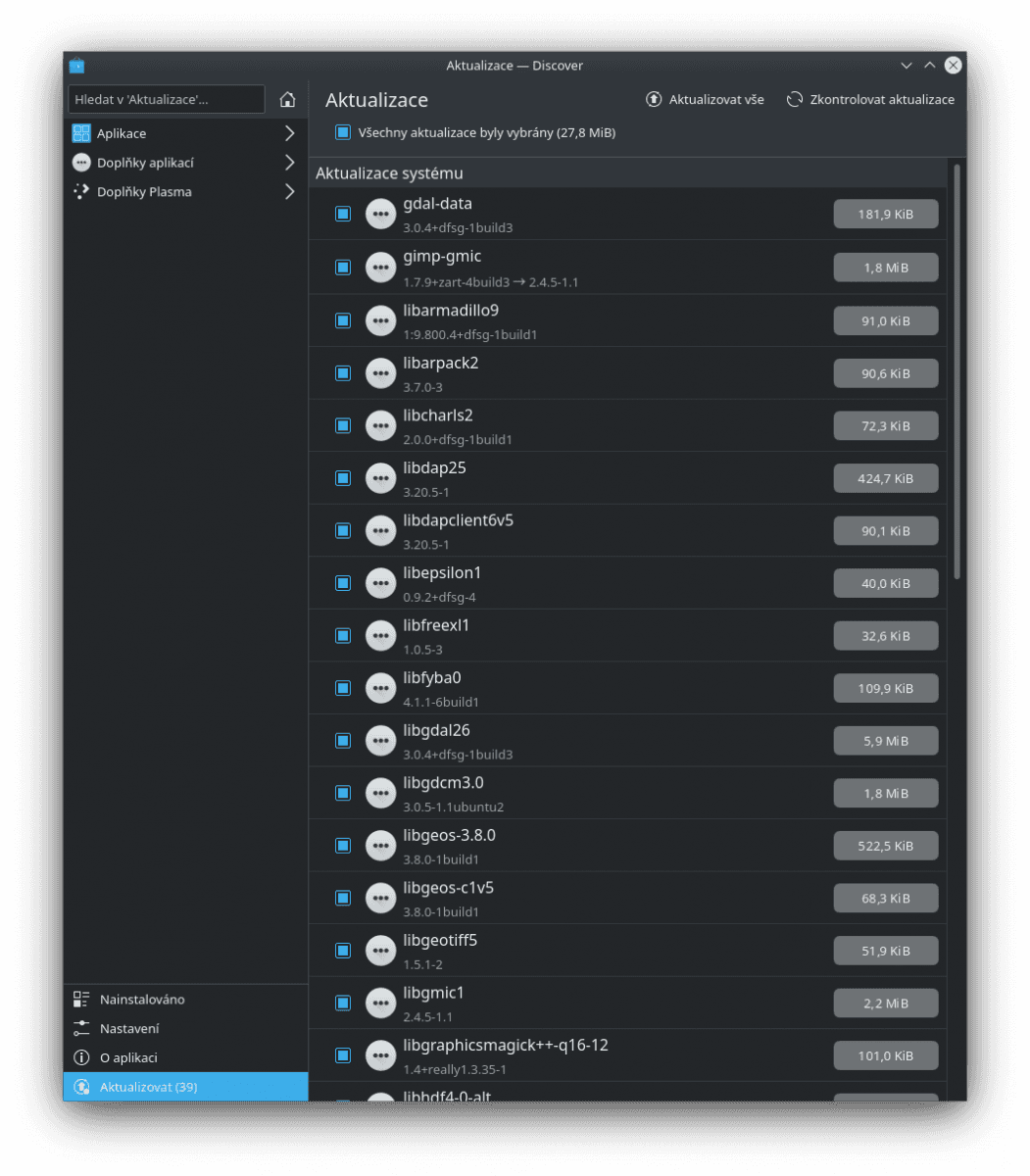 Aktualizace KDE neon ns 20.04 LTS