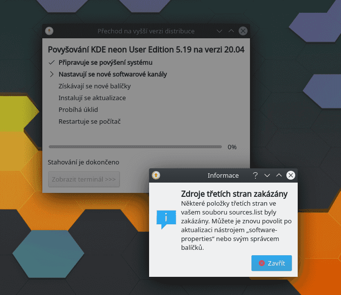 Aktualizace KDE neon ns 20.04 LTS