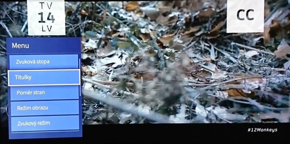 Kontextové tlačítko v multimédiích.