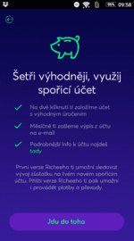 Založení spořicího účtu Richee.