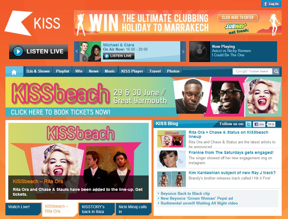 Hudební kanály nabízejí jako doplněk ke svému vysílání i webové portály. V nejednom případě je značka stanice použita také pro tištěný magazín. Kiss je zároveň i rozhlasovou stanicí.