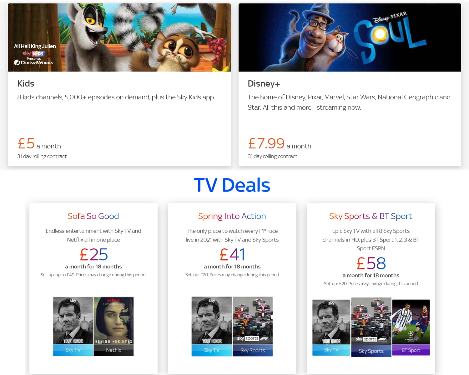 Tarifní a programová nabídka Sky Q pro britské ostrovy