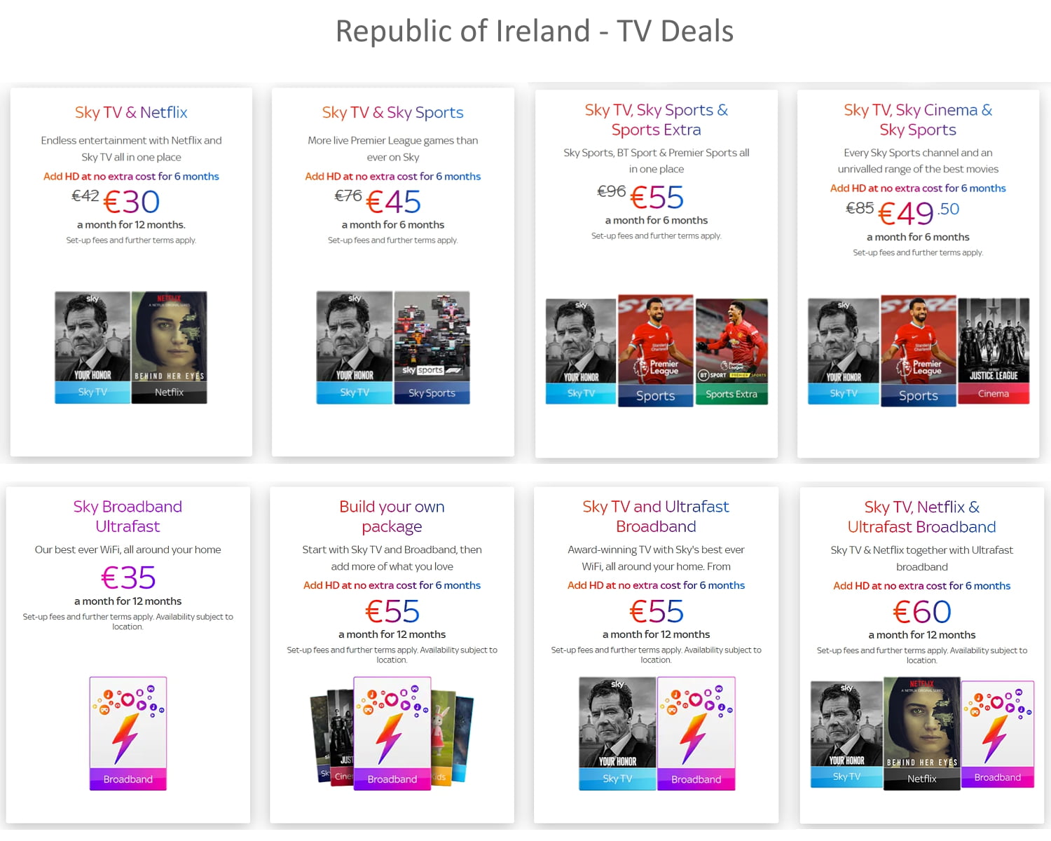 Tarifní a programová nabídka Sky Q pro britské ostrovy