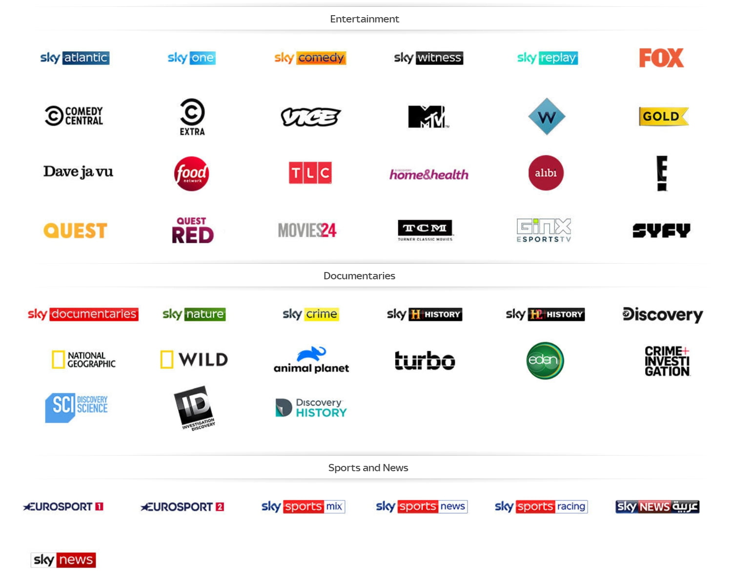 Tarifní a programová nabídka Sky Q pro britské ostrovy