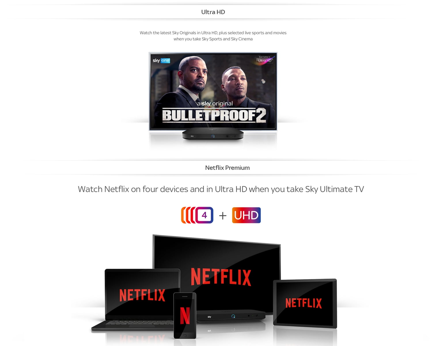 Tarifní a programová nabídka Sky Q pro britské ostrovy