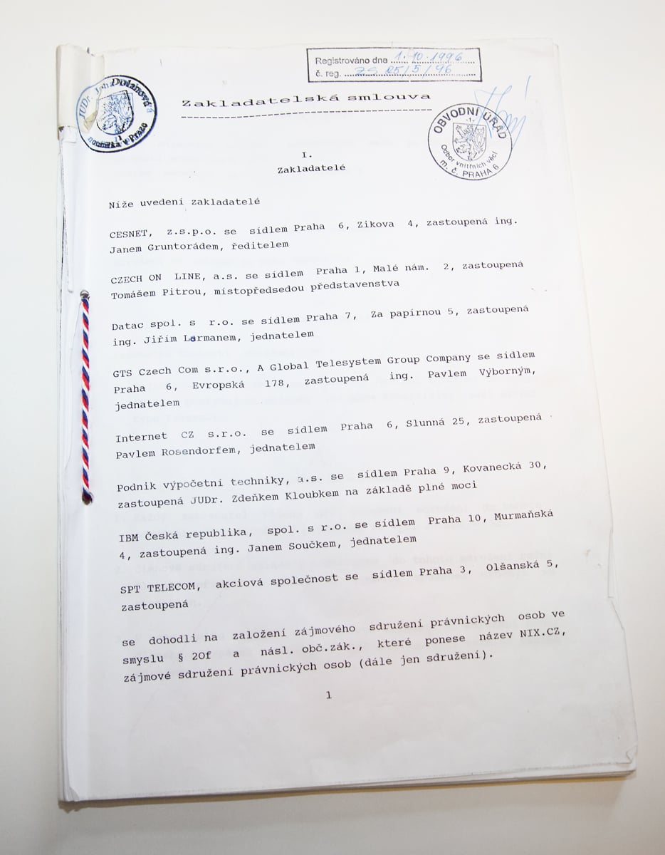 Zakládací listina NIX.CZ