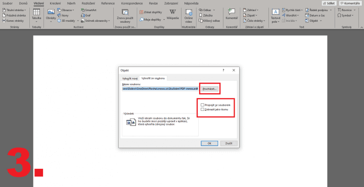 Jak vložit propojený PDF dokument do Wordu 3. část (zdroj: cnews.cz