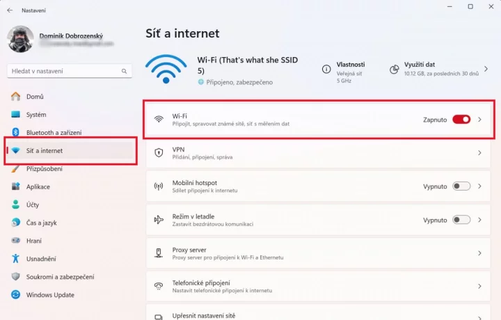 Jak zjistit heslo na Wi-Fi (obr. 1)