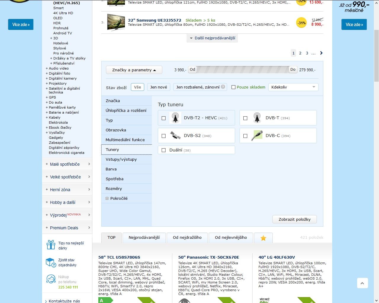 Alza.cz, DVB-T2 - HEVC, 7-2016