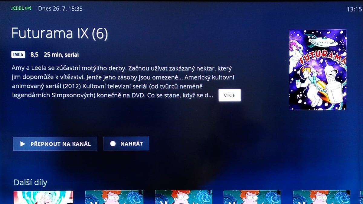 O2TV, vizitky pořadů na různých stanicích