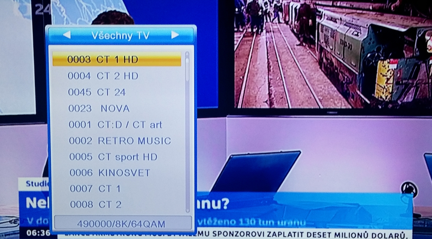 Naladěné a setříděné stanice.