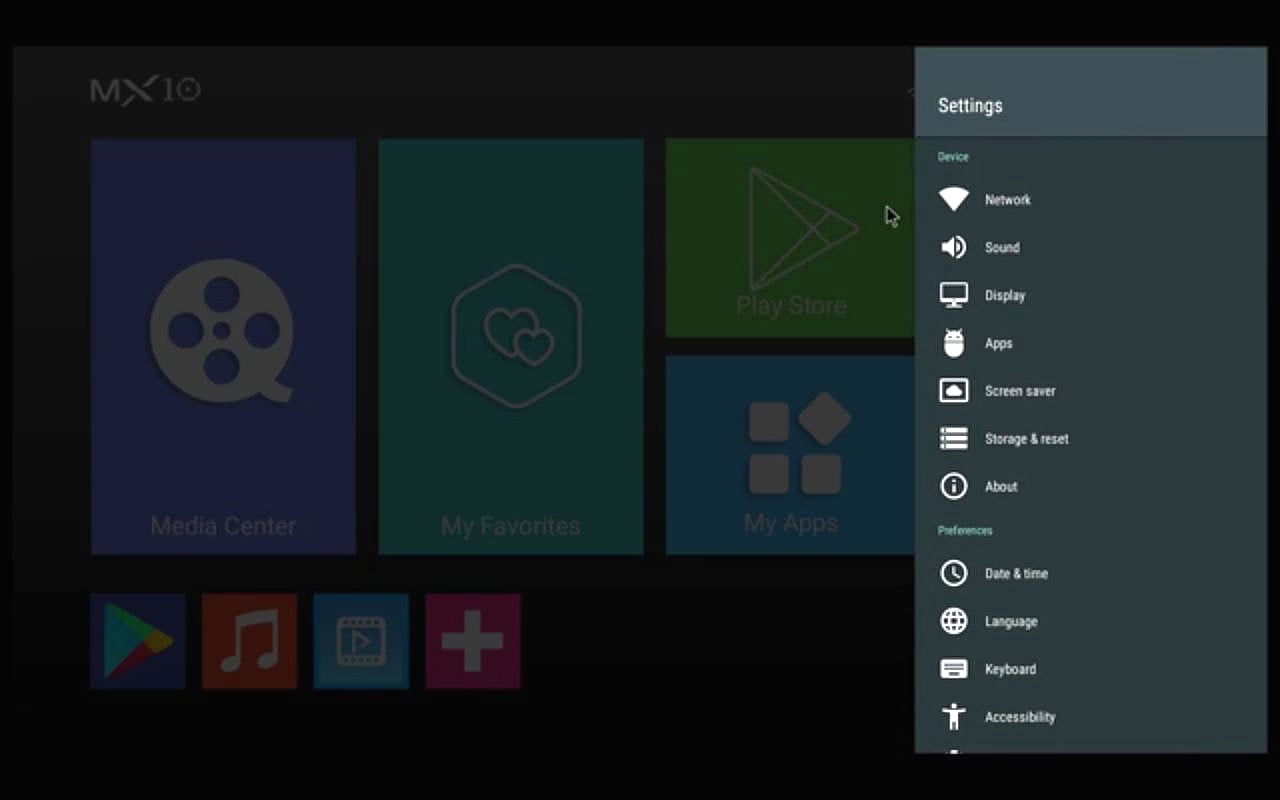 Uživatelské prostředí MX10