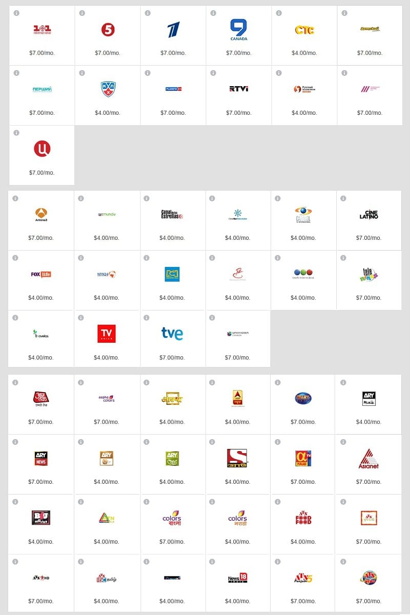 À la carte a individuální programy