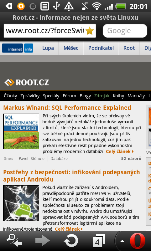 Opera Mobile (Classic) pro Android