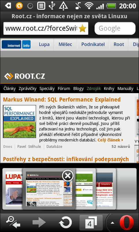 Opera Mobile (Classic) pro Android