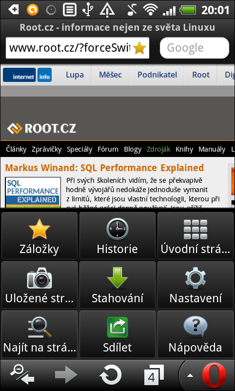 Opera Mobile (Classic) pro Android